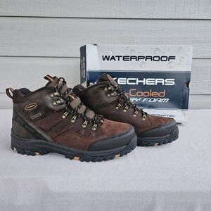 Skechers Relment Traven Waterproof Shoes Hiking Boots Men SZ 13 Brown Outdoor